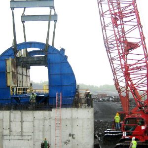 Industrial construction contractors working on a new industrial construction project