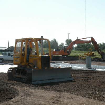 Civil construction contractors at work